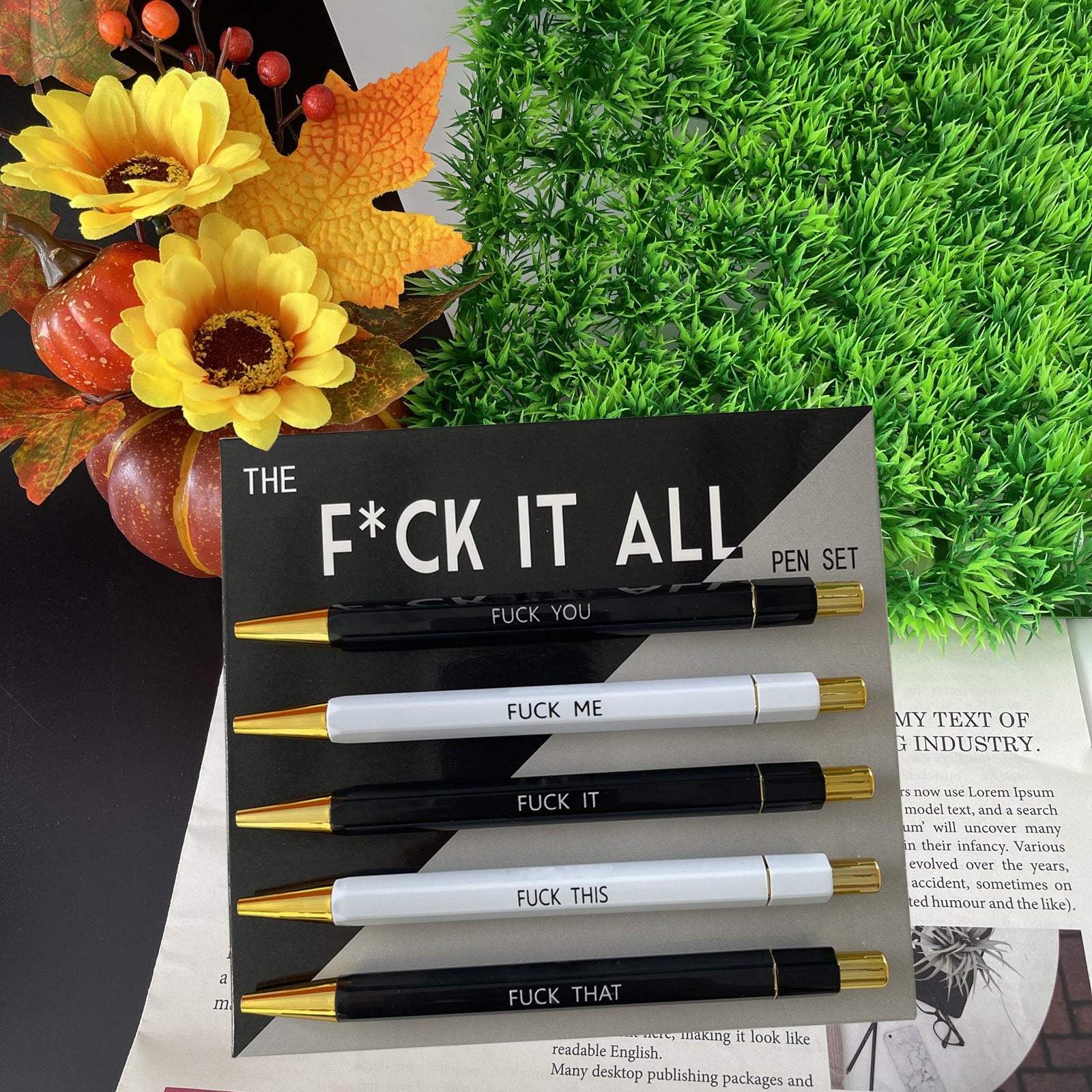 Wholesale Nurse Theme Incentive Text FUCK Plastic Pen 5 Pieces/set